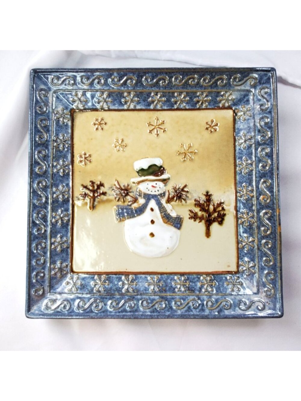 Vintage St Nicholas 9.25” Square Forest Friends Holiday Cakes, Cookies Plate